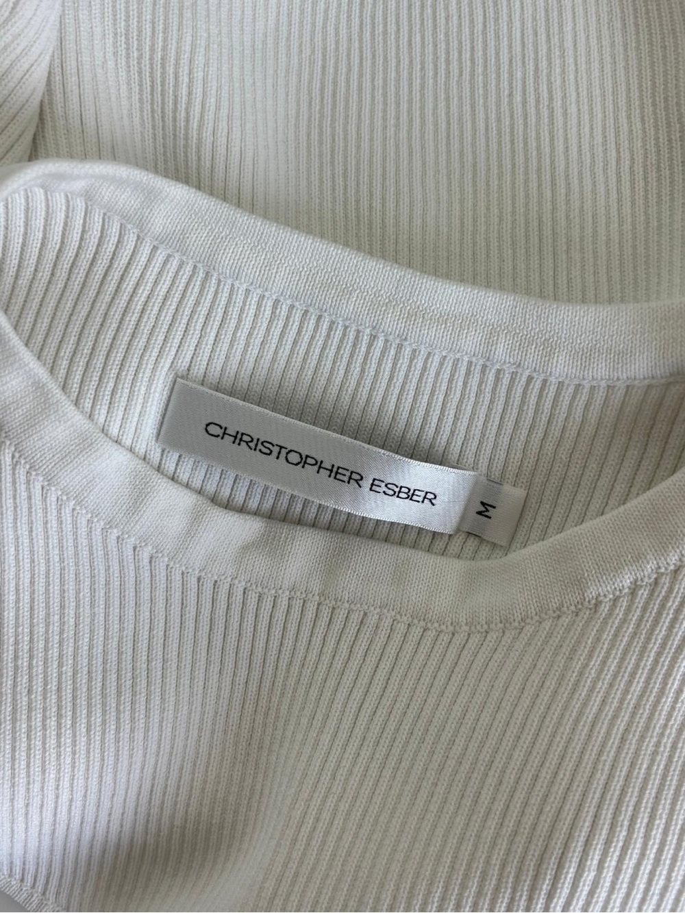Christopher Esber White Ribbed Two-Piece Maxi Set - Picture 2 of 4